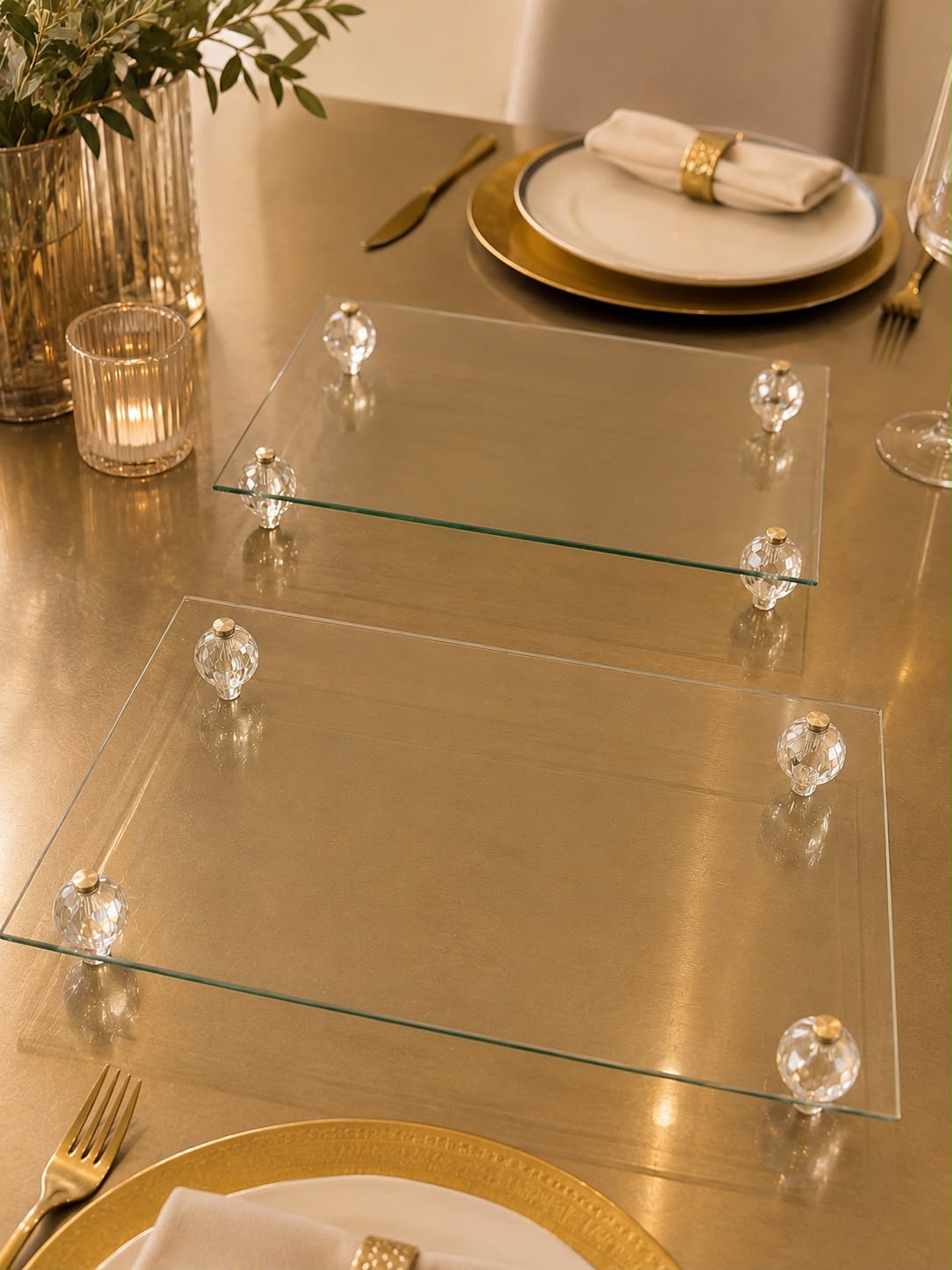 Rectangle crystal legs